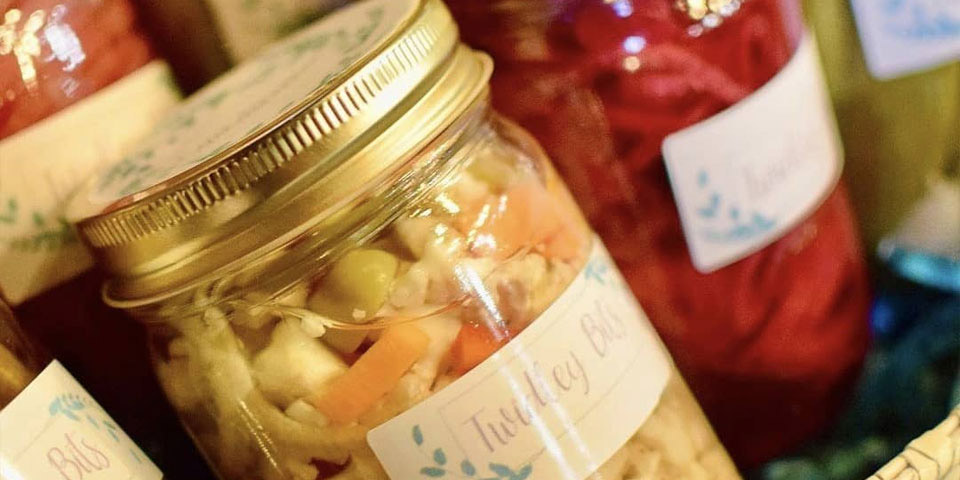 Photo of vegan pickles hand made in small batches.